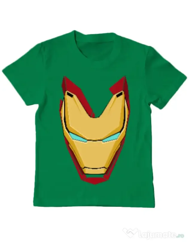 Tricou ADLER copil Iron man mask Verde mediu