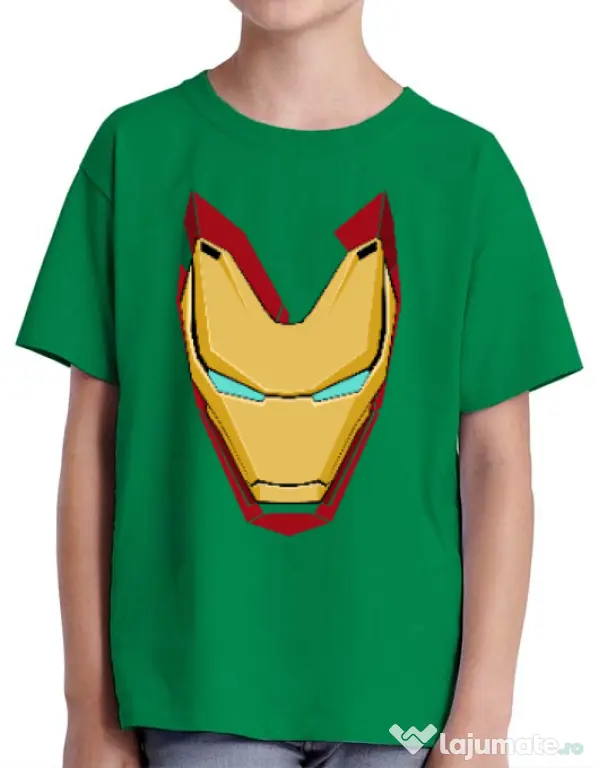 Tricou ADLER copil Iron man mask Verde mediu