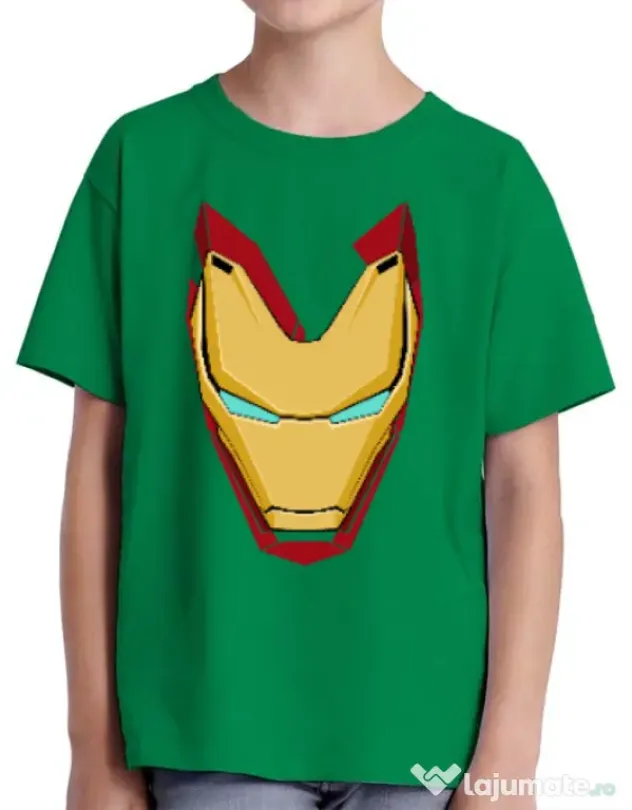 Tricou ADLER copil Iron man mask Verde mediu