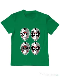 Tricou ADLER copil Jason Rock Faces Verde mediu
