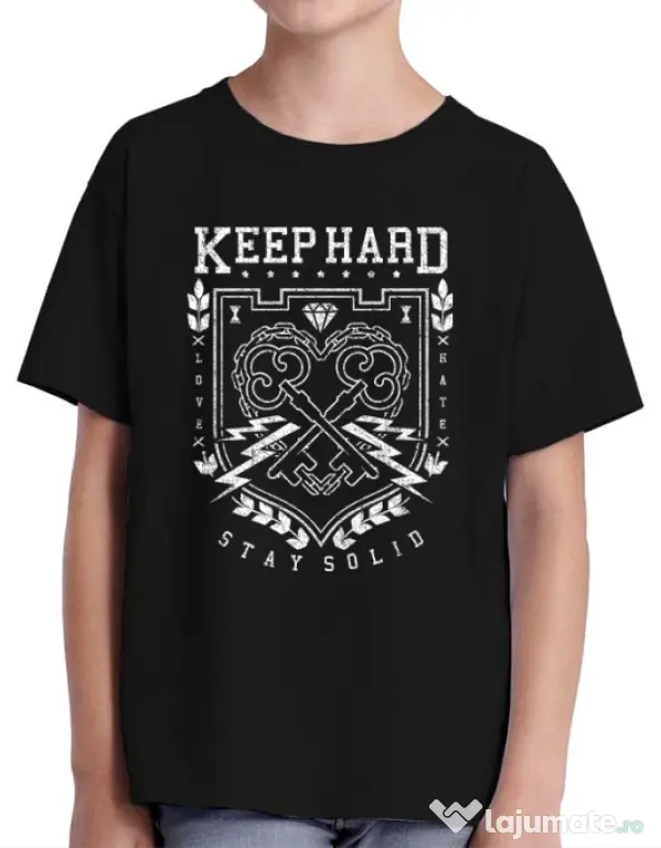 Tricou ADLER copil Keep Hard Negru