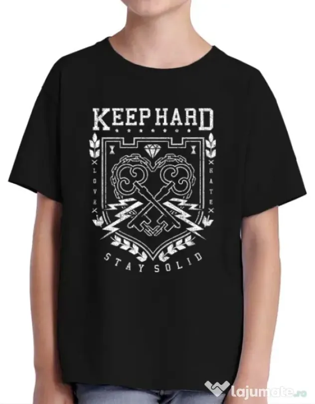 Tricou ADLER copil Keep Hard Negru