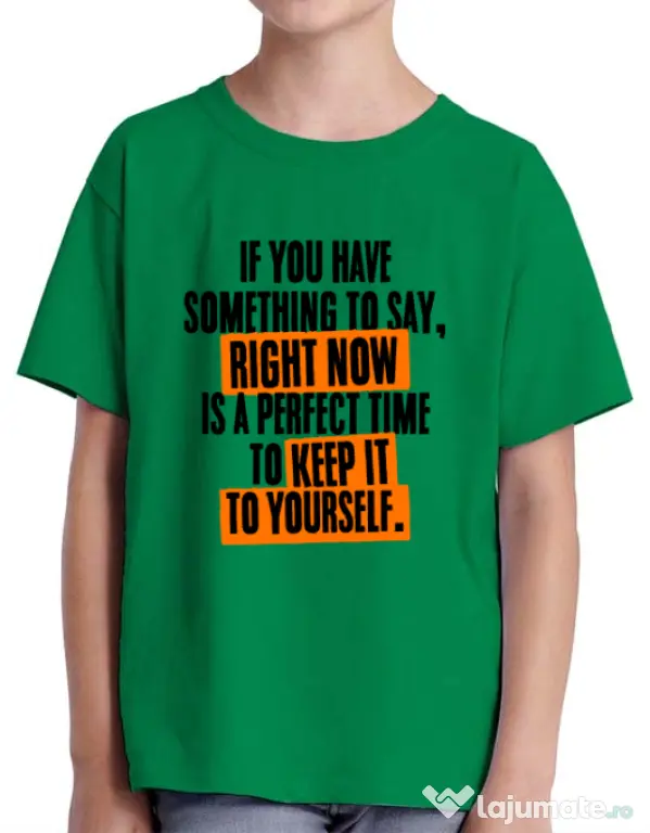 Tricou ADLER copil Keep it to yourself Verde mediu