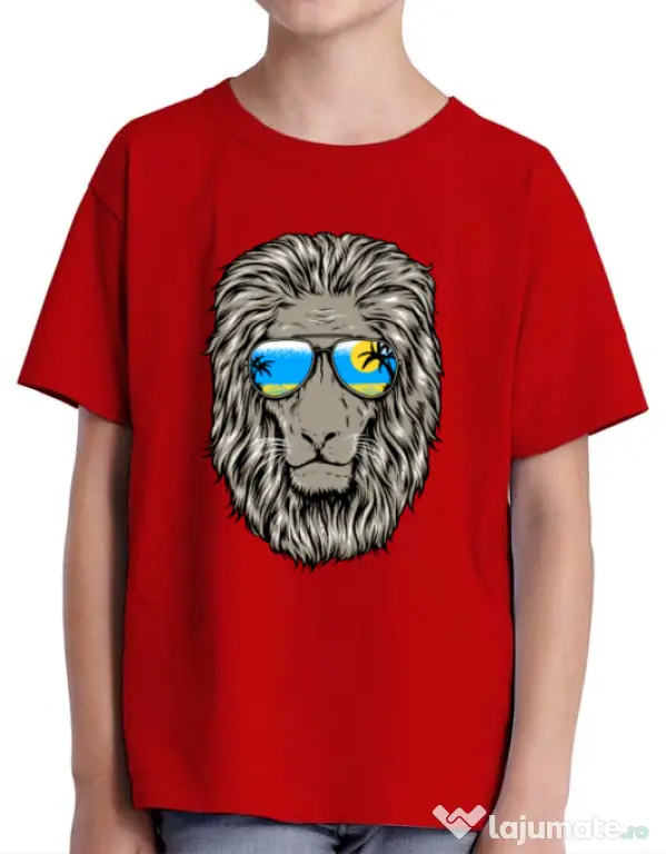 Tricou ADLER copil King of Summer Rosu