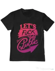Tricou ADLER copil Let's fuck in public Negru