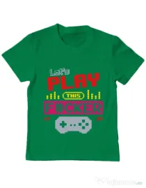 Tricou ADLER copil Lets play this Verde mediu