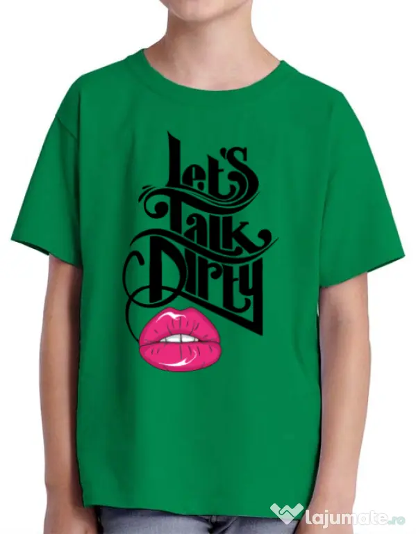 Tricou ADLER copil Lets talk dirty Verde mediu