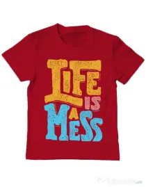 Tricou ADLER copil Life Is A Mess Rosu