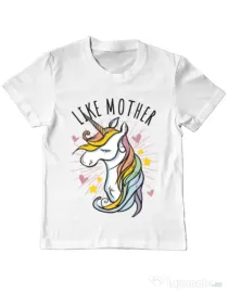 Tricou ADLER copil Like mother Alb