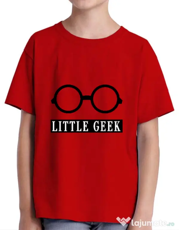 Tricou ADLER copil Little geek Rosu