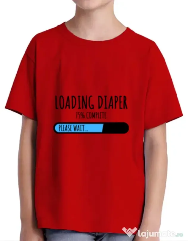 Tricou ADLER copil Loading diaper Rosu