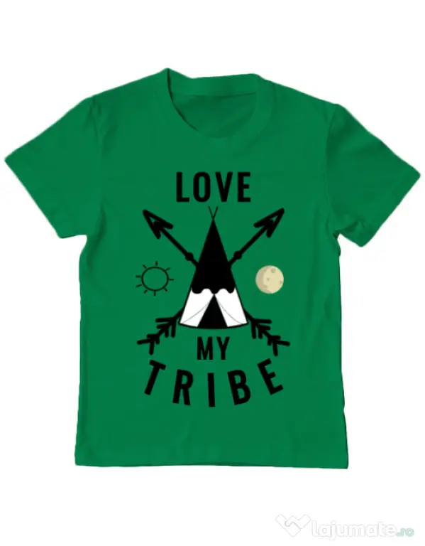 Tricou ADLER copil Love my tribe Verde mediu