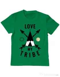 Tricou ADLER copil Love my tribe Verde mediu
