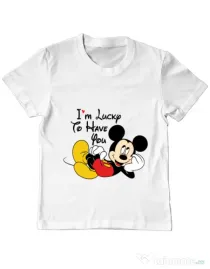 Tricou ADLER copil Lucky to have you Alb