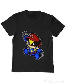 Tricou ADLER copil Mario Wolverine Negru