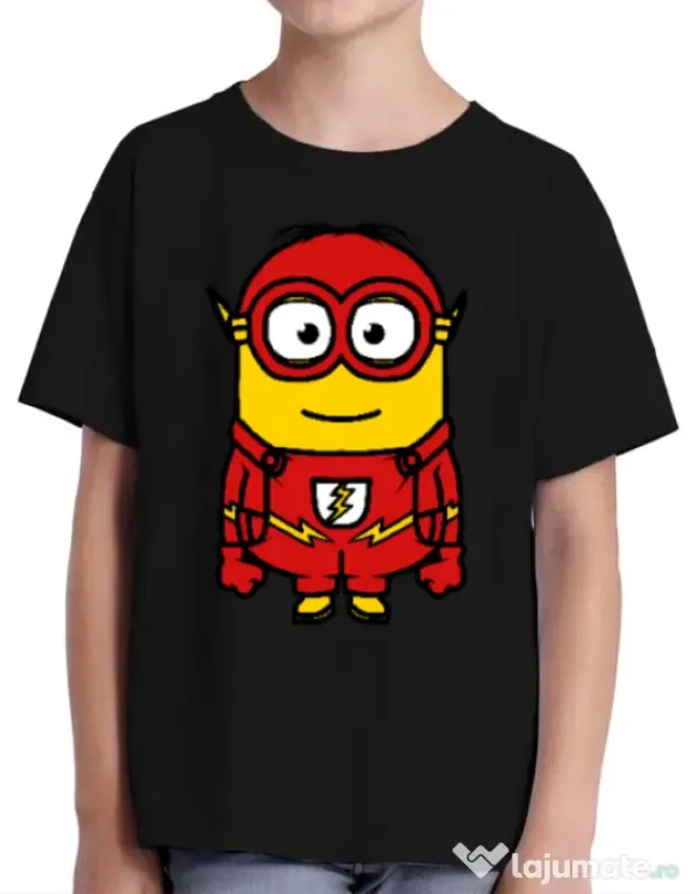 Tricou ADLER copil Minion flash Negru
