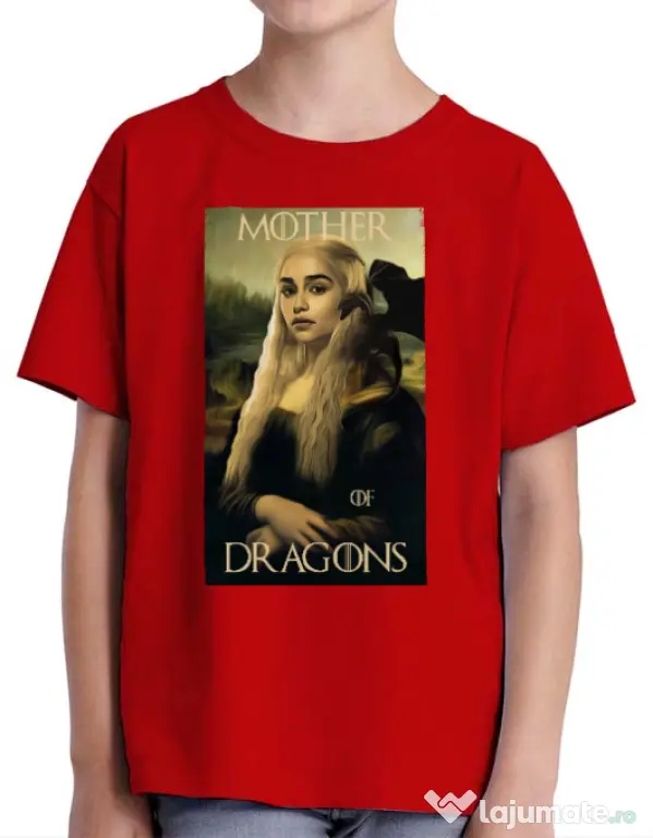 Tricou ADLER copil Mother of dragons 3 Rosu