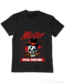 Tricou ADLER copil Mr. steal your girl Negru
