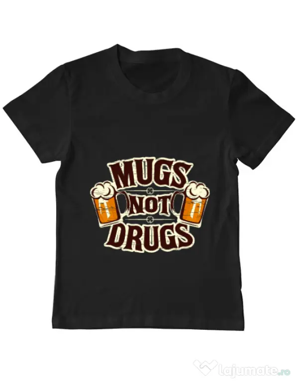 Tricou ADLER copil Mugs not drugs Negru