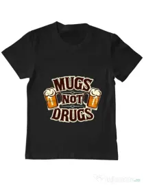Tricou ADLER copil Mugs not drugs Negru