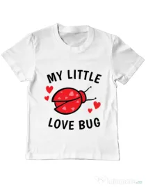 Tricou ADLER copil My little love bug Alb