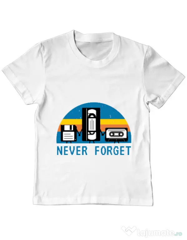 Tricou ADLER copil Never forget Alb