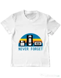 Tricou ADLER copil Never forget Alb