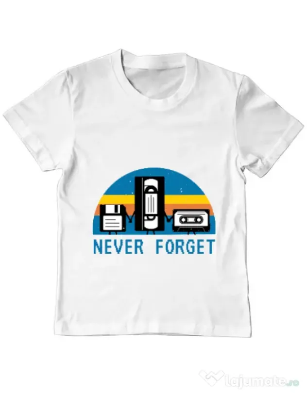 Tricou ADLER copil Never forget Alb
