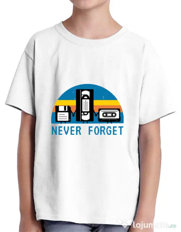 Tricou ADLER copil Never forget Alb