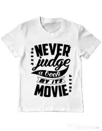 Tricou ADLER copil Never judge a book Alb