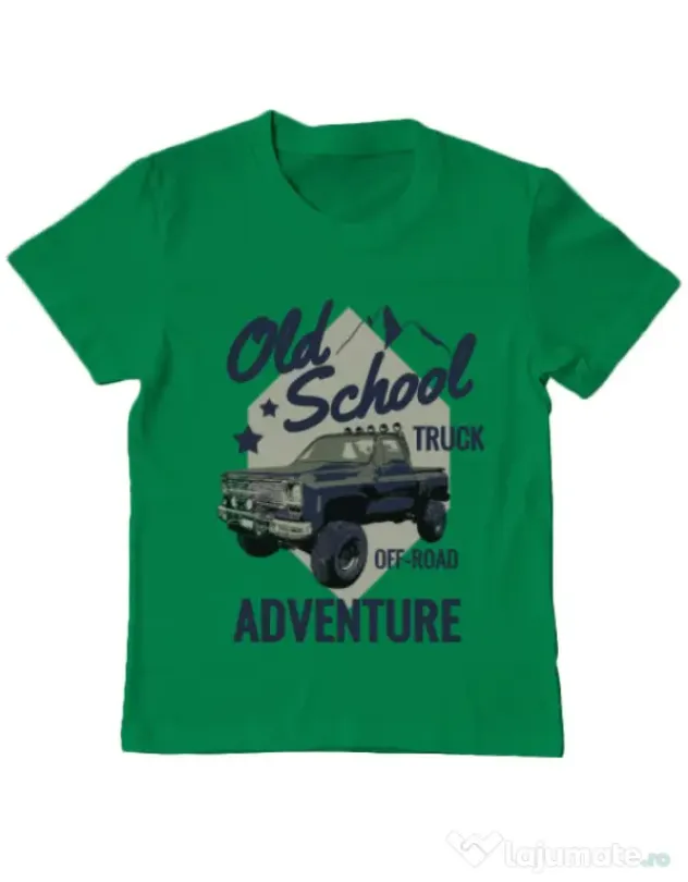 Tricou ADLER copil Off-road truck Verde mediu