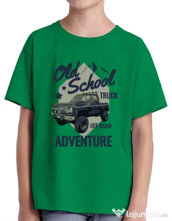 Tricou ADLER copil Off-road truck Verde mediu
