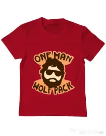 Tricou ADLER copil One man wolf pack Rosu