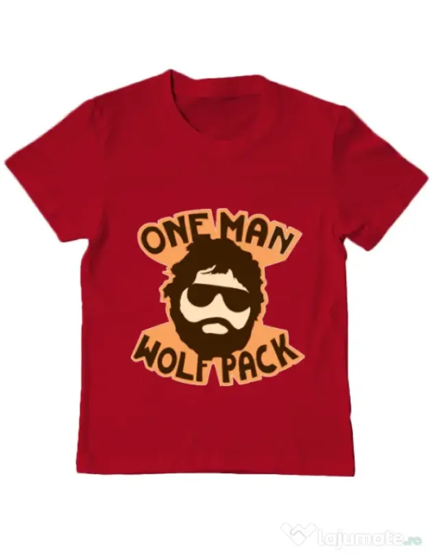 Tricou ADLER copil One man wolf pack Rosu