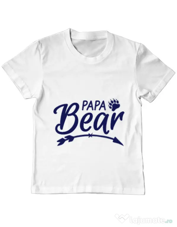 Tricou ADLER copil Papa bear Alb