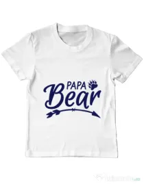 Tricou ADLER copil Papa bear Alb