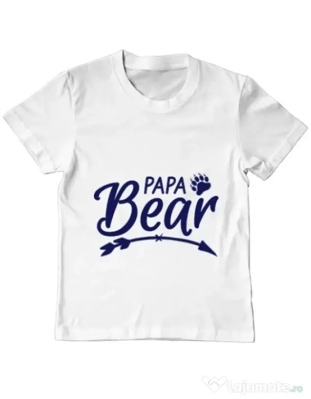 Tricou ADLER copil Papa bear Alb