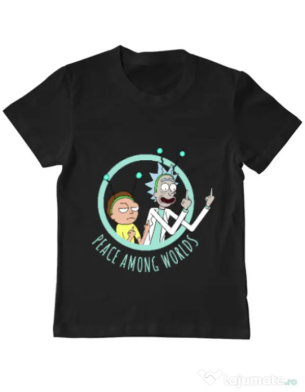 Tricou ADLER copil Peace among worlds Negru