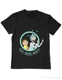 Tricou ADLER copil Peace among worlds Negru