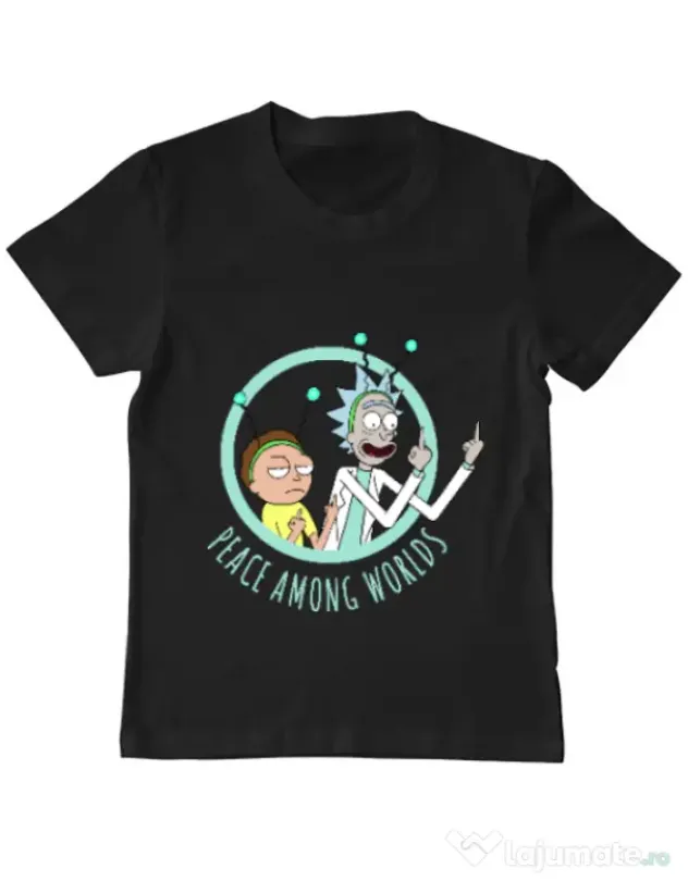 Tricou ADLER copil Peace among worlds Negru