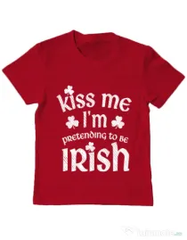 Tricou ADLER copil Pretending to be irish Rosu