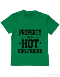 Tricou ADLER copil Property of a hot girlfriend Verde mediu