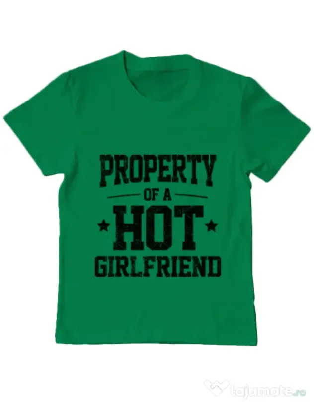 Tricou ADLER copil Property of a hot girlfriend Verde mediu