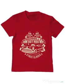 Tricou ADLER copil Rockabilly Hotrod Rosu