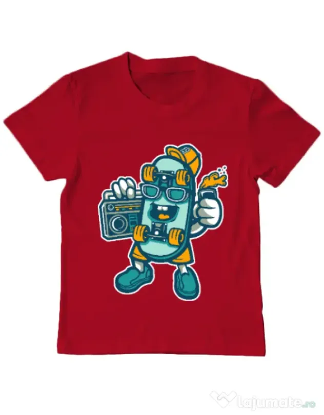 Tricou ADLER copil Skate bastard Rosu