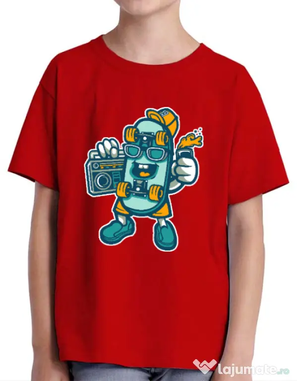 Tricou ADLER copil Skate bastard Rosu