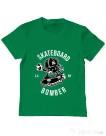 Tricou ADLER copil Skateboard Bomber Verde mediu