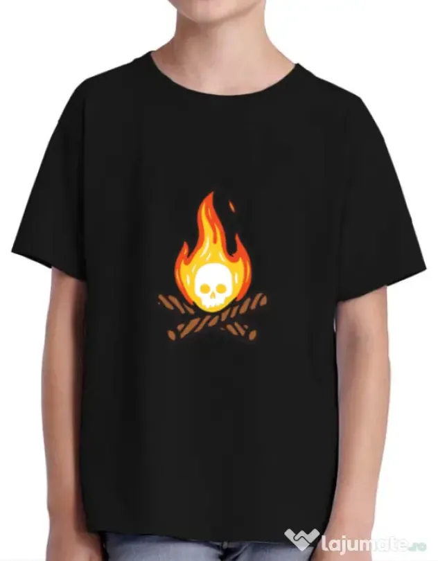 Tricou ADLER copil Skullfire Negru