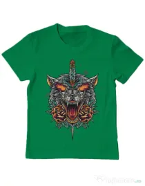 Tricou ADLER copil Stabbed wolf Verde mediu