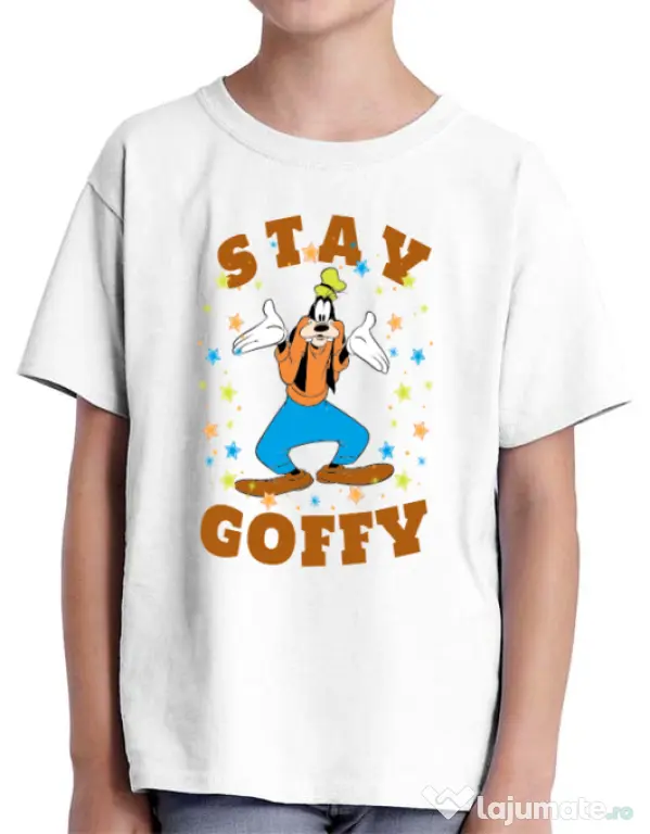 Tricou ADLER copil Stay Goofy Alb